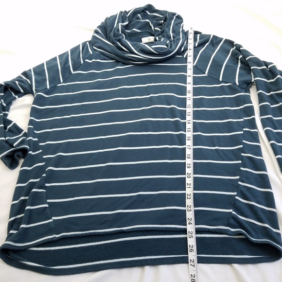 Lou & Grey Signaturesoft Cowl Neck Top Teal Blue - Picture 6 of 6